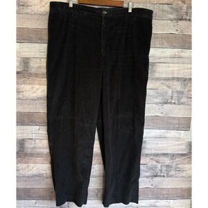 LL Bean Mens Corduroy Pants 40x30 Black Classic Preppy Straight Leg Y2K